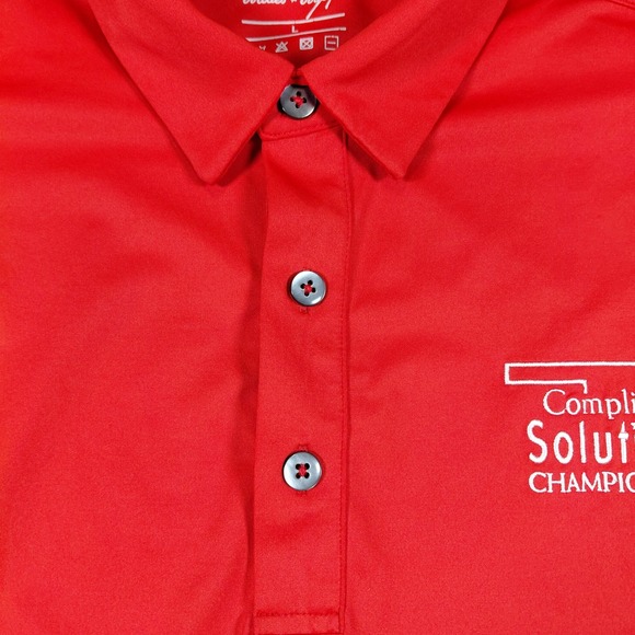 Birdies & Bogeys Mens Red Compliance Solutions Championship Golf Polo Shirt L - Picture 2 of 11